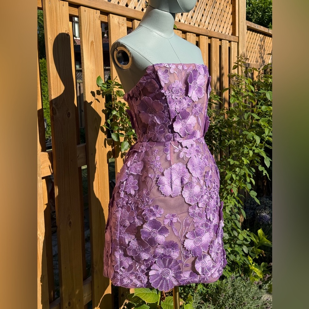 🆕 BRONX & BANCO 🧿 NWOT Jasmine Maraya Lilac Mini Dress - Sz L US 8 - Picture 6 of 17